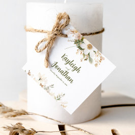 Witte Moderne Waterverf Bloemen Wedding Favoriet Bedankjes Labels