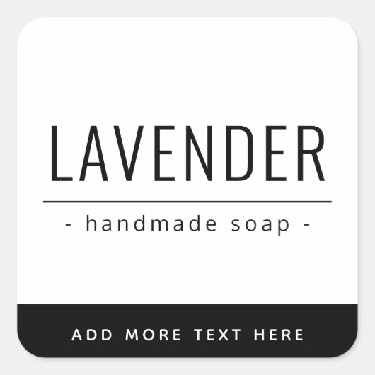 Witte, moderne, zwarte rand etiket (Voorkant)