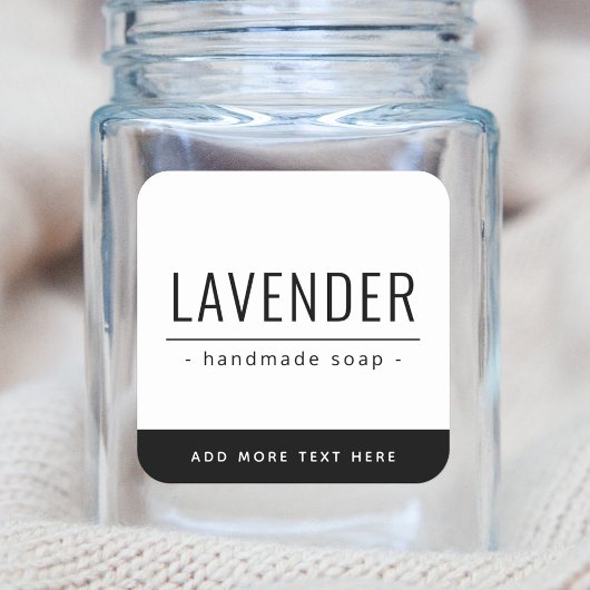 Witte, moderne, zwarte rand etiket