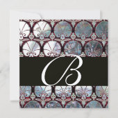 WITTE MOEDER VAN MONOGRAM VAN PEARL DAMASK CARNATI KAART (Voorkant)