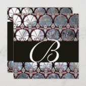 WITTE MOEDER VAN MONOGRAM VAN PEARL DAMASK CARNATI KAART (Voorkant / Achterkant)