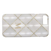 Witte moeder van Pearl met goudmonogram Case-Mate iPhone Case (Achterkant (Horizontaal))