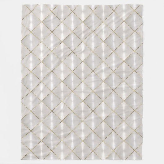 Witte moeder van Pearl met goudmonogram Fleece Deken (Voorkant)