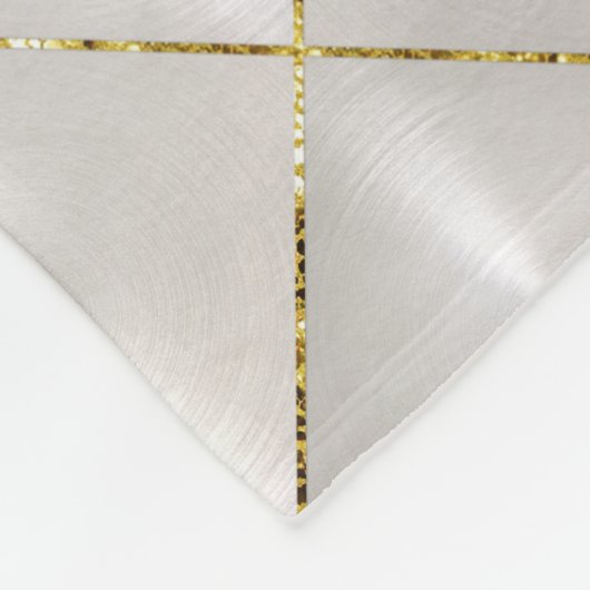 Witte moeder van Pearl met goudmonogram Fleece Deken (Hoek)