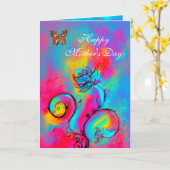 WITTE Moederdag EN BUTTERFLIES Kaart (Gele Bloem)