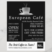 Witte mok, Barista, Café, Reclame voor koffiehuis Flyer (Voorkant)