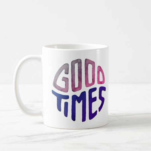 Witte mok, gedrukt met goedheid. koffiemok (Links)