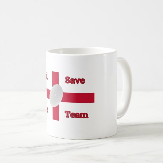 Witte Mok God Save The Team Drinkware (Voorkant rechts)