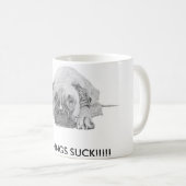Witte mok met afbeelding van Boxer-honden (Voorkant rechts)
