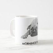 Witte mok met afbeelding van Boxer-honden (Voorkant links)