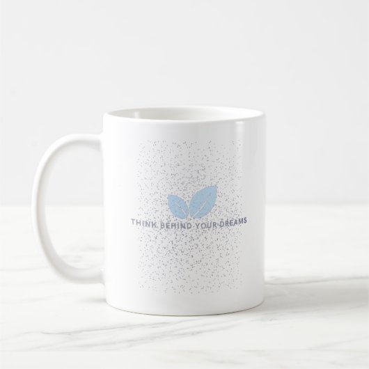 Witte Mok met Blue Leaf Design en Quote (Links)