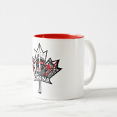 Witte mok met het model van het Canadese esdoorn (Voorkant rechts)