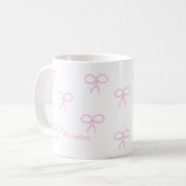 Witte Mok met roze strikken (Voorkant links)