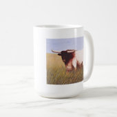 witte mok met Texas Longhorn (Voorkant rechts)