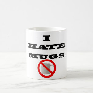 Witte Mok van 325 ml met "I Hate mokken"