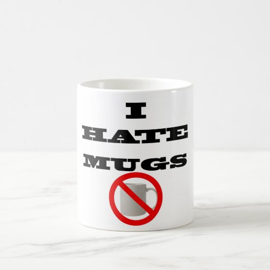 Witte Mok van 325 ml met "I Hate mokken" (Center)