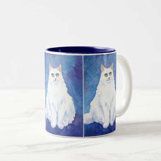 Witte mok van katten of katten (Voorkant rechts)