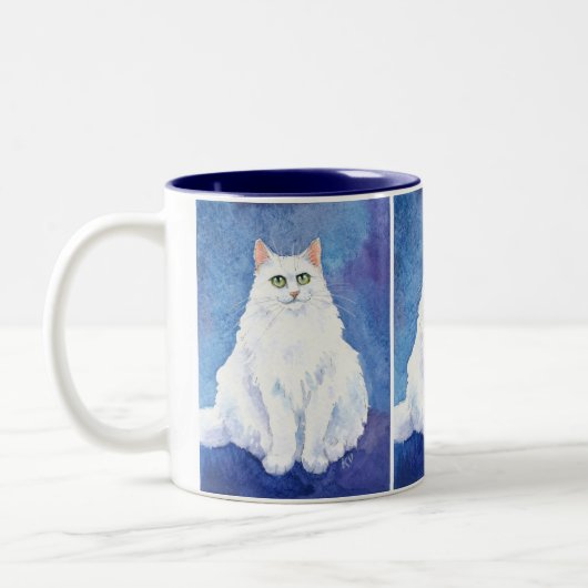 Witte mok van katten of katten (Links)