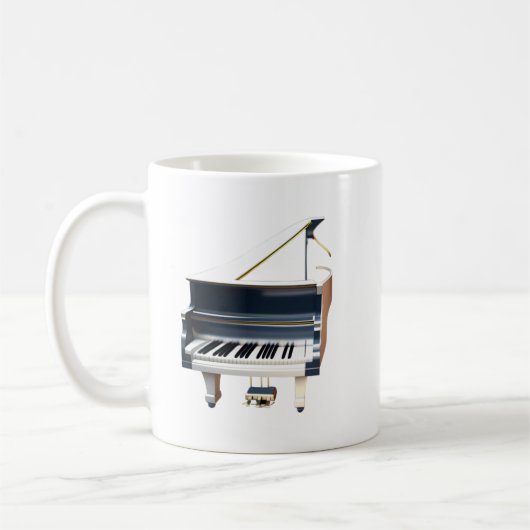 Witte mok voor pianokoffie (Links)