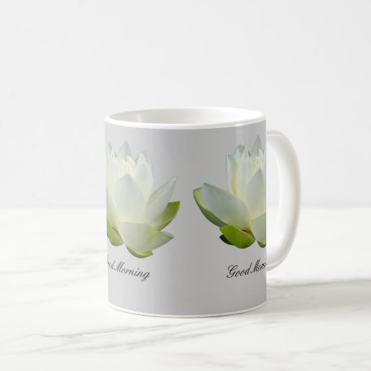 Witte mokken van Lotus flower (Voorkant rechts)