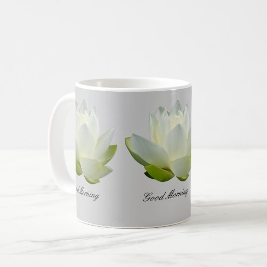 Witte mokken van Lotus flower (Voorkant links)