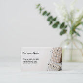 Witte monocillagitaar visitekaartje (Staand voorkant)