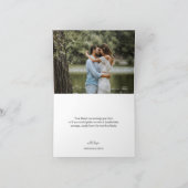 Witte monogram bruiloft gevouwen bedankkaart (Binnen)