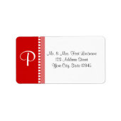 Witte Monogram Harten met Veranderlijke Kleur Etiket (Voorkant)