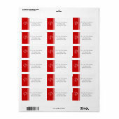 Witte Monogram Harten met Veranderlijke Kleur Etiket (Full Sheet)