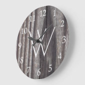 Witte monogram hout uit weelderig land grote klok (Hoek)