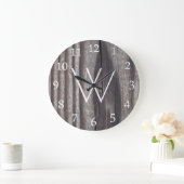 Witte monogram hout uit weelderig land grote klok (Huis)