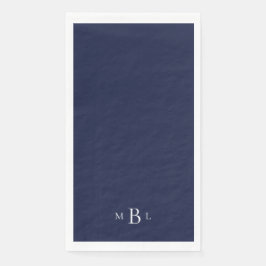 Witte monogram marine huwelijksservetten servet