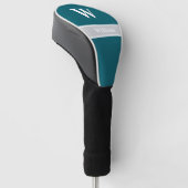Witte Monogram Naam Golf Head Hoesje Golfheadcover (Schuin)