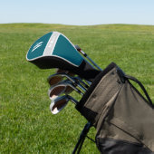 Witte Monogram Naam Golf Head Hoesje Golfheadcover (Insitu)