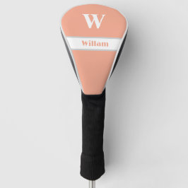 Witte Monogram Naam Golf Head Hoesje Golfheadcover