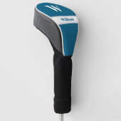 Witte Monogram Naam Golf Head Hoesje Golfheadcover (Schuin)