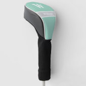 Witte Monogram Naam Golf Head Hoesje Golfheadcover (Schuin)