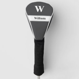 Witte Monogram Naam Golf Head Hoesje Golfheadcover