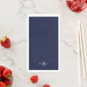 Witte Monogram Navy Trouwservetten Servet (Insitu)