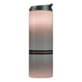 Witte monogram of naam, grijze gradiënt & Roos Gol Thermosbeker (Gedraaid links)