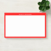 Witte monogram of naam op rode rand post-it® notes (Kantoor)
