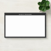 Witte monogram of naam op zwarte rand post-it® notes (Kantoor)