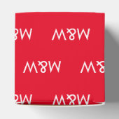 Witte monogram rood aanpassen met Initiaal Bedankdoosjes (Bovenkant)