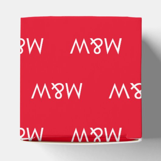 Witte monogram rood aanpassen met Initiaal Bedankdoosjes (Bovenkant)