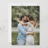 Witte Monogram Trouwfoto Save the Date Kaart (Achterkant)