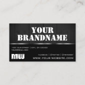 Witte monogram van hout visitekaartje (Achterkant)