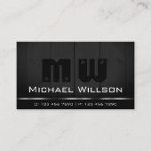 Witte monogram van hout visitekaartje (Voorkant)