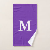 Witte Monogram Violet Floral Waterverf Bad Handdoek (Handdoek)