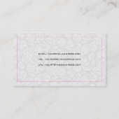 Witte Monotonen  Bloemen Damasks Visitekaartje (Achterkant)