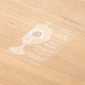 witte monstrans | Eerste Heilige Communie Acryl Uitnodigingen (Laagn)